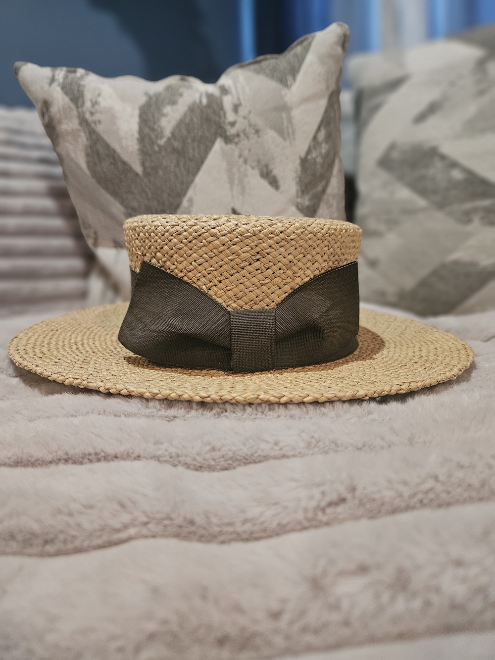 Kids Importina Natural Straw Hat with Brown Ribbon (22"-23")